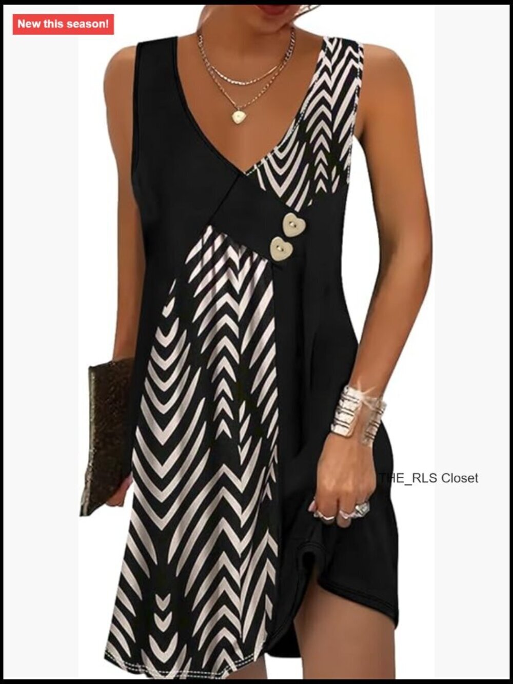Sleeveless Asymmetric V Neck Sundress with Pockets Casual Summer Dress